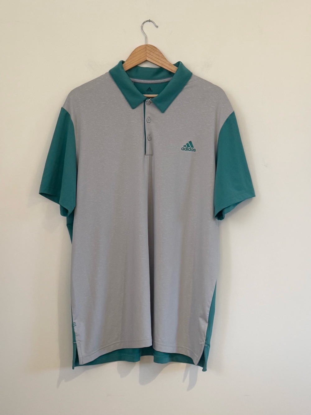 Adidas Ultimate365 Colorblock Golf Polo Shirt Grey Teal NWT Size XL